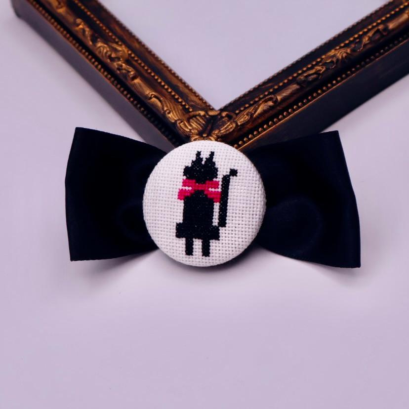 黒猫 ハロウィン くるみボタン クロスステッチ刺繍 | 7枚目